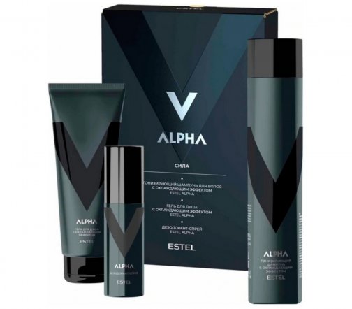 Estel Men Alpha Набор Сила Шампунь тонизирующий 300мл+Гель для душа 250мл+Дезодорант-спрей 100мл