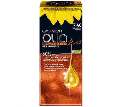 Garnier Olia Крем-краска для волос 7.40 Искрящийся медный