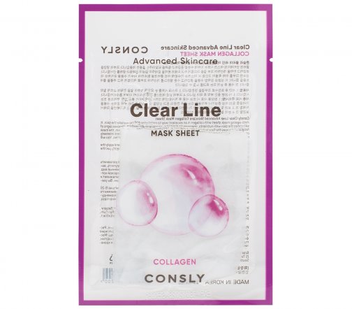 Consly Clear Line Маска тканевая укрепляющая с коллагеном 25мл