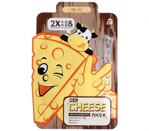 Mijin MJ Care Real Cheese Маска тканевая успокаивающая для лица 22гр