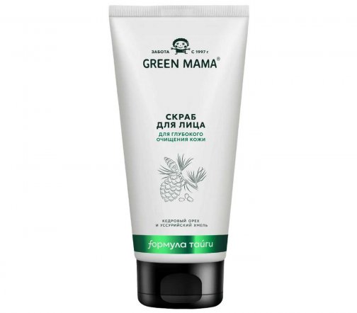 Green Mama Формула Тайги Скраб для лица Кедровый орех и уссурийский хмель 170мл