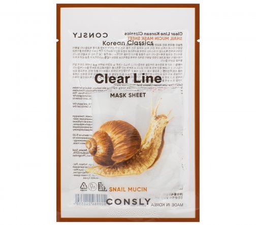 Consly Clear Line Маска тканевая разглаживающая с муцином улитки 25мл