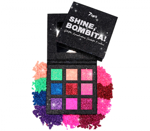7Days Палетка теней для век с глиттером Shine Bombita!