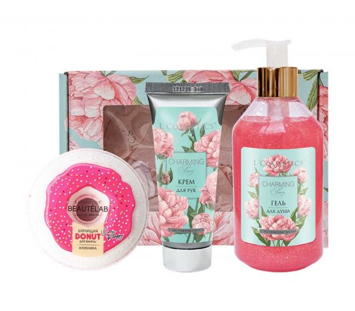 L'Cosmetics Blossom Набор Люби себя Гель для душа 250мл+Крем для рук 75мл+Шар бурлящий Клубника 160г