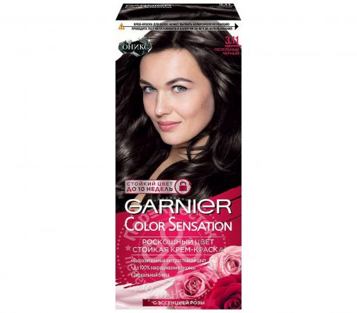 Garnier Color Sensation Роскошь цвета Крем-краска для волос 3.11 Пепельный черный