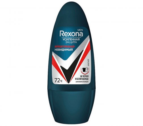 Rexona Men Усиленная защита Дезодорант-антиперспирант ролик Антибактериальный Невидимый 50мл