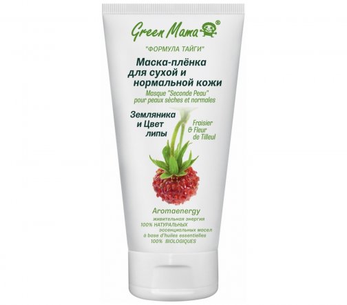 Green Mama Формула Тайги Маска-пленка для сухой и нормальной кожи Земляника и липа 100мл