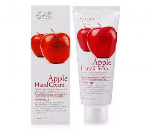3W Clinic Pure Natural Крем для рук гладкость и блеск Apple 100мл