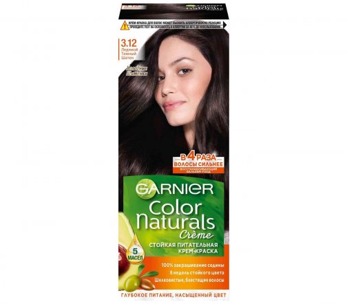 Garnier Color Naturals Крем-краска для волос 3.12 Ледяной темный шатен