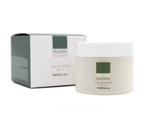 WellDerma Teatree Soothing Aqua Tox Крем для лица на основе чайного дерева 50мл