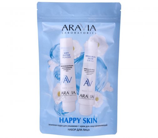 Aravia Laboratories Набор Happy Skin Крем увлажняющий для лица 100мл+Пудра энзимная 100мл