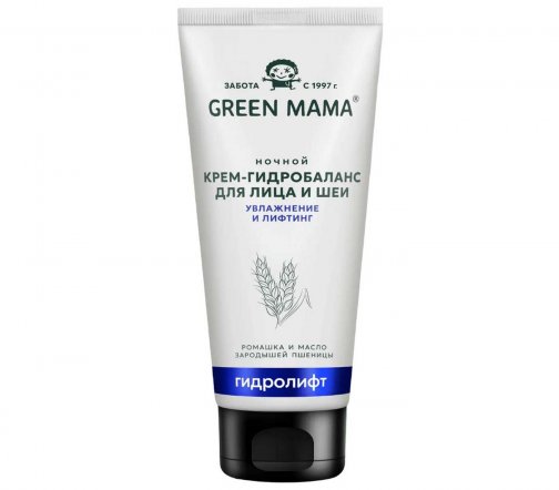 Green Mama Гидролифт Крем-гидробаланс ночной для лица Ромашка и масло зародышей пшеницы 100мл