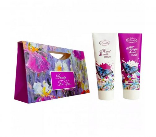 Liss Kroully Набор Beauty For You Крем для рук и ногтей 75мл+Маска для рук увлажняющая 75мл NY-2103
