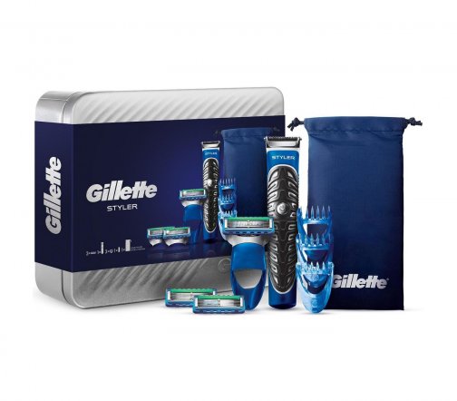 Gillette Men Набор Стайлер с батарейкой+2 сменные кассеты+3 насадки+Чехол