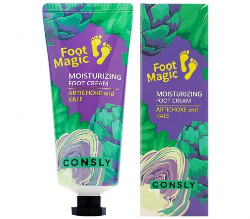 Consly Крем увлажняющий для ног Артишок и капуста кейл 100мл