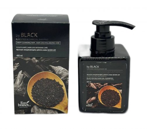 Eco Branch Black Rise Шампунь очищающий для волос с экстрактом черного риса 400мл