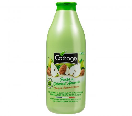 Cottage Moisturizing Гель для душа и пена для ванны 2в1 Груша и миндаль 750мл