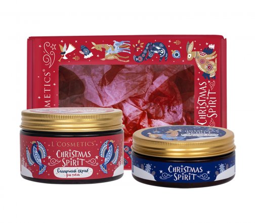 L'Cosmetics Christmas Spirit Набор Волшебные текстуры Скраб для тела 250гр+Крем сливочный 150гр