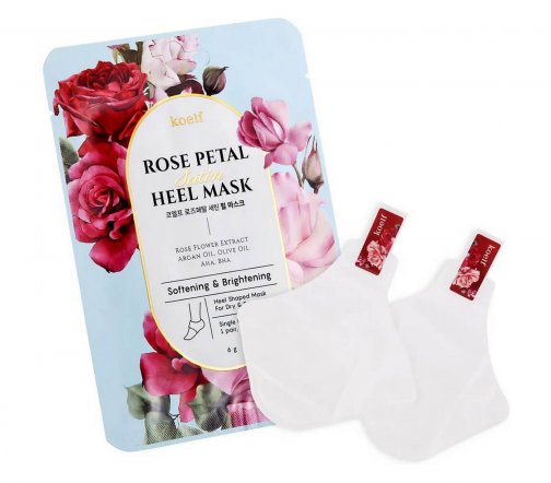 Koelf Rose Petal Satin Маска для пяток с экстрактом розы 6гр*2шт