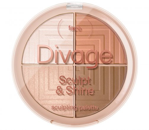 Divage Палетка скульптурирующая для лица Sculpt&Shine 4в1
