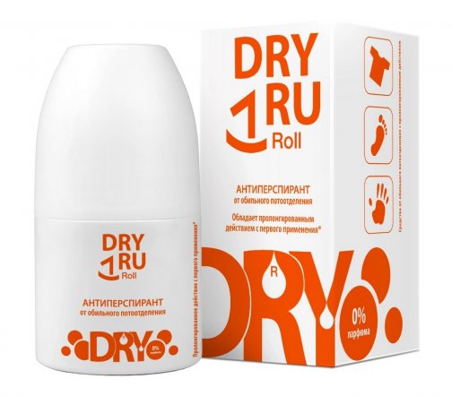 Dry Ru Roll (Ру Ролл) Антиперспирант-ролик Средство от обильного потоотделения 50мл
