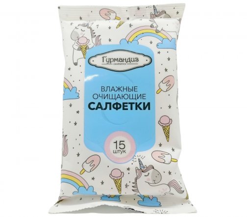 Гурмандиз Салфетки влажные очищающие 15шт