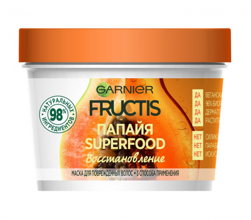 Garnier Fructis Маска для поврежденных волос Папайя SuperFood 390мл