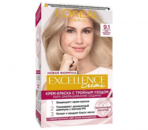 L'Oreal Paris Excellence Краска для волос 9.1 Очень светло-русый пепельный