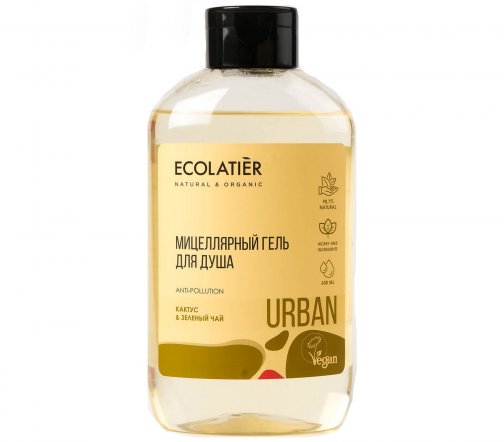 Ecolatier Urban Гель для душа мицеллярный Кактус и Зеленый чай 600мл