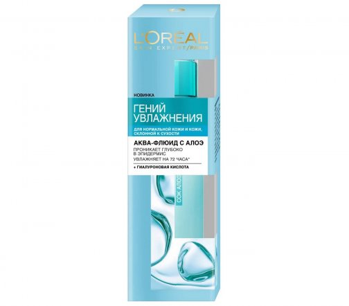 L'Oreal Paris Гений Увлажнения Аква-флюид для нормальной и сухой кожи лица 70мл