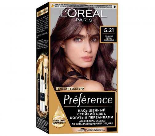 L'Oreal Paris Preference Краска для волос 5.21 Глубокий светло-каштановый