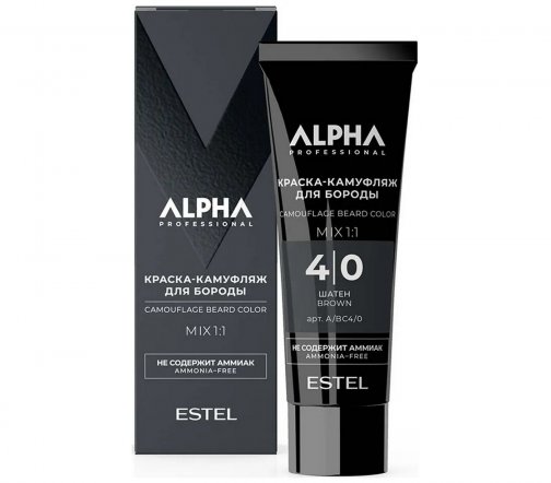 Estel Men Alpha Professional Краска-камуфляж для бороды 4/0 Шатен