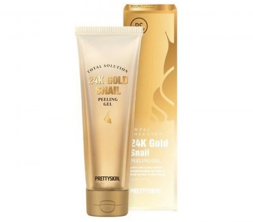 PrettySkin Total Solution 24K Gold Пилинг-гель с 24К золотом и муцином улитки 150мл