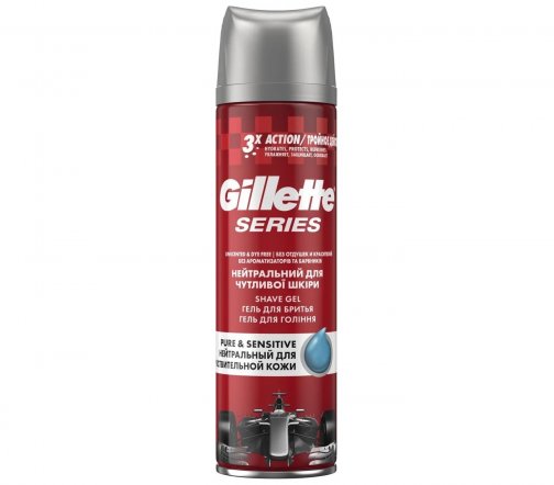 Gillette Men Series Гель для бритья для чувствительной кожи Pure&Sensitive 200мл