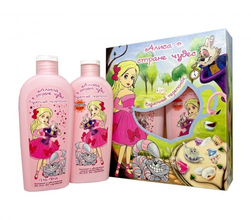 Алиса в стране чудес Набор Сказочный переполох Шампунь 250мл+Гель-пена для ванны 250мл
