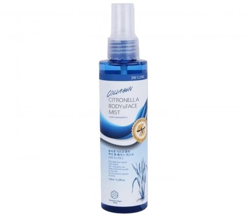 3W Clinic Collagen Citronella Мист-репеллент для лица и тела с коллагеном 150мл