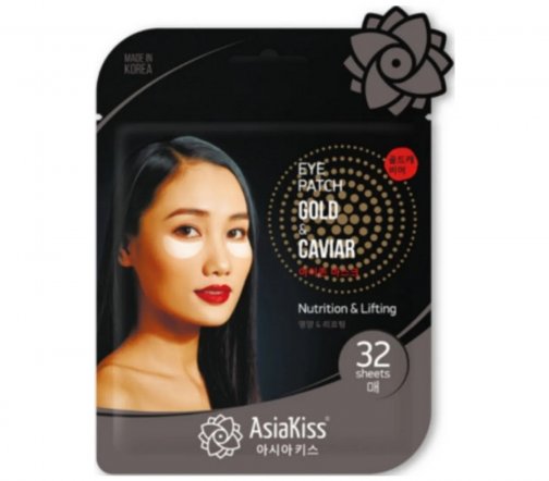 AsiaKiss Gold&Caviar Патчи тканевые для области под глазами Золото и Экстракт икры 32шт 25гр