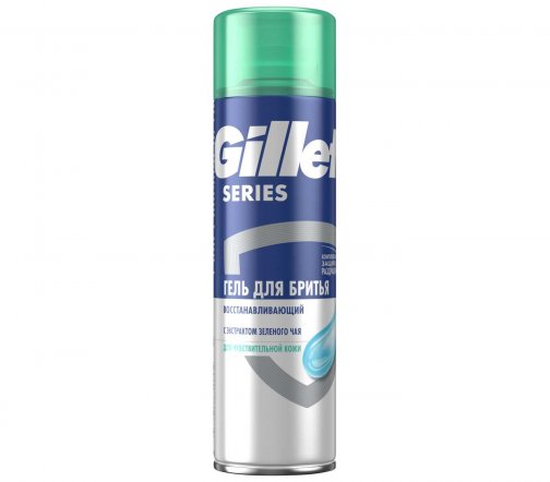 Gillette Men Series Гель восстанавливающий для бритья для чувствительной кожи Зеленый чай 200мл