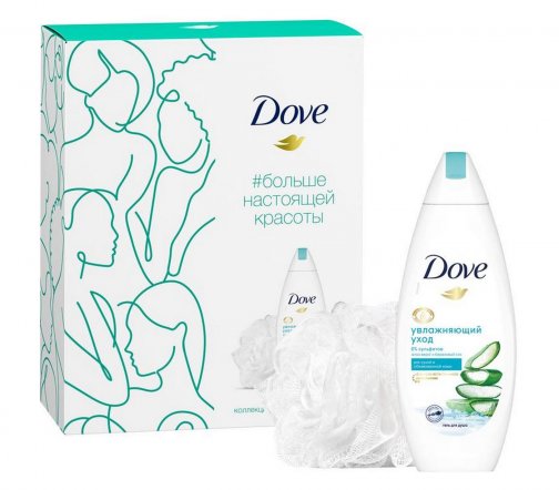 Dove Набор Нежное очищение Гель для душа 250мл+Мочалка