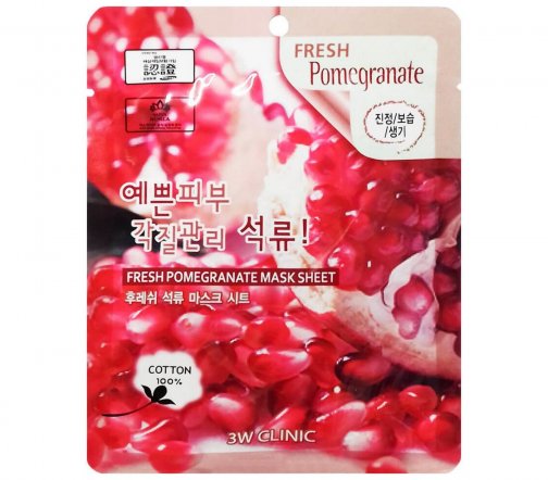 3W Clinic Fresh Маска тканевая для лица Pomegranate 23мл