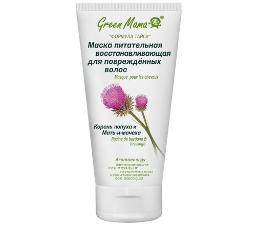 Green Mama Формула Тайги Маска для поврежденных волос Корень лопуха и Мать-и-Мачеха 150мл