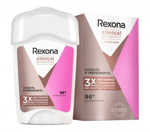 Rexona Clinical Protection Дезодорант-антиперспирант стик Сухость и уверенность 45мл