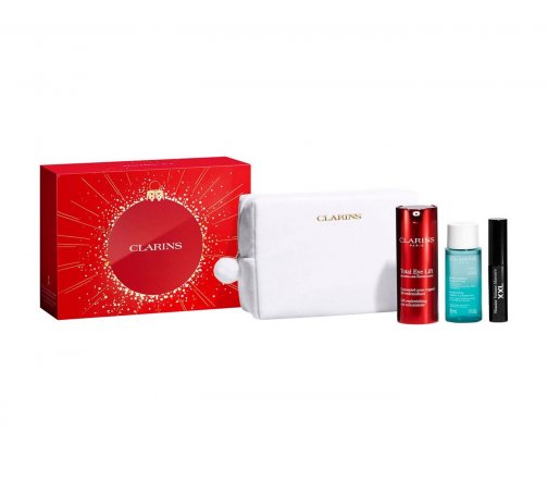 Clarins Total Eye Lift Набор Лифтинг-концентрат 15мл+Тушь XXL 01+Лосьон для снятия макияжа 30мл