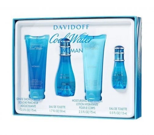 Davidoff Cool Water Набор Туалетная вода 50мл+15мл+Лосьон для тела 75мл+Гель для душа 75мл