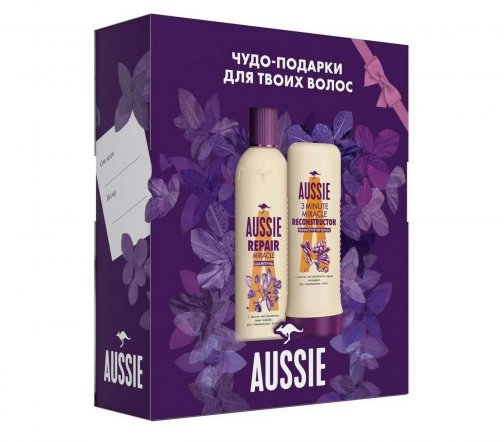 Aussie Набор Шампунь Repair Miracle 300мл+Реконструктор волос 3 Minute Miracle 250мл