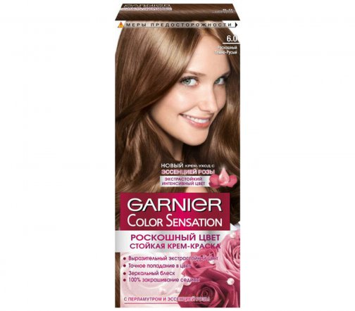 Garnier Color Sensation Роскошь цвета Крем-краска для волос 6.0 Роскошный темно-русый