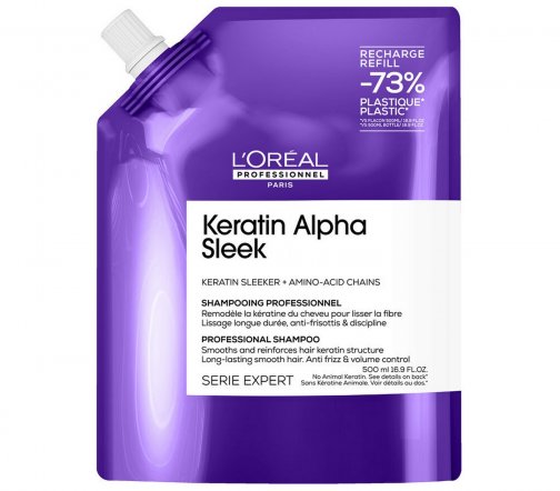 L'oreal Professionnel Keratin Alfa Sleek (Альфа-кератиновая гладкость) Шампунь Рефил 500мл