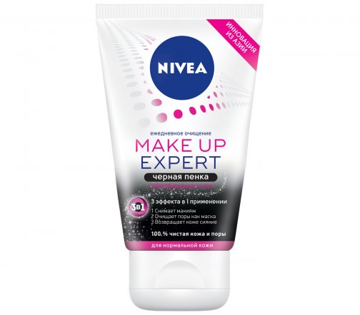 Nivea Make-up Expert Пенка черная для снятия макияжа 3в1 для нормальной кожи лица 100мл