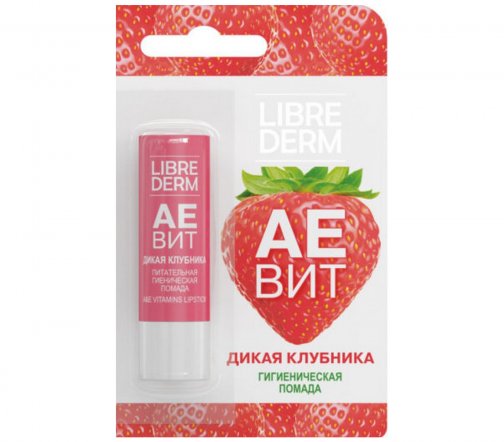 Librederm Aevit Помада гигиеническая питательная Клубника