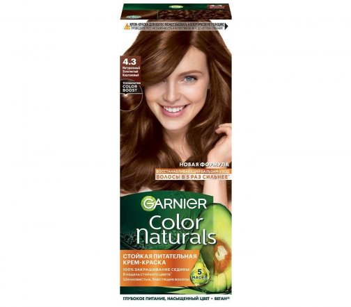 Garnier Color Naturals Крем-краска для волос 4.3 Золотистый каштан